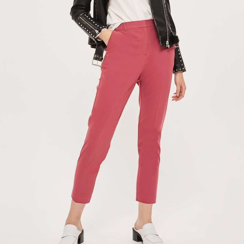 Topshop Dusty Pink high waist trousers